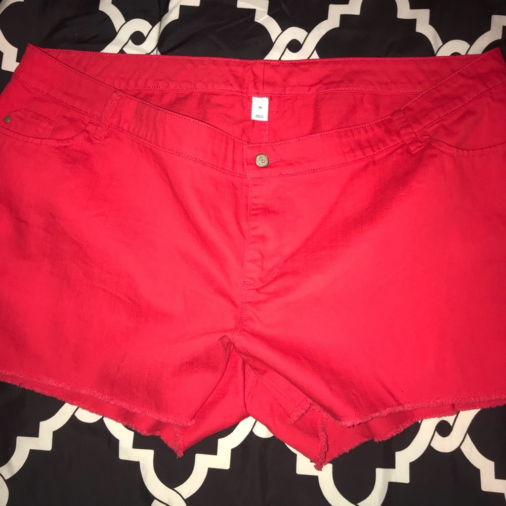 Red Denim Jean Short 24